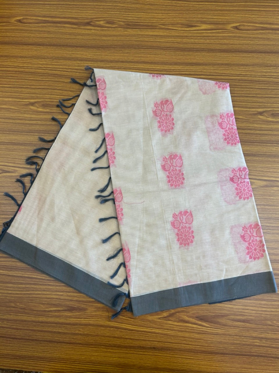 KaithariKada- HANDLOOM UNAKKUPAAV Balaramapuram Saree - 100% PURE Cotton - Sand Brown & Brown Design - 4KK1006KK