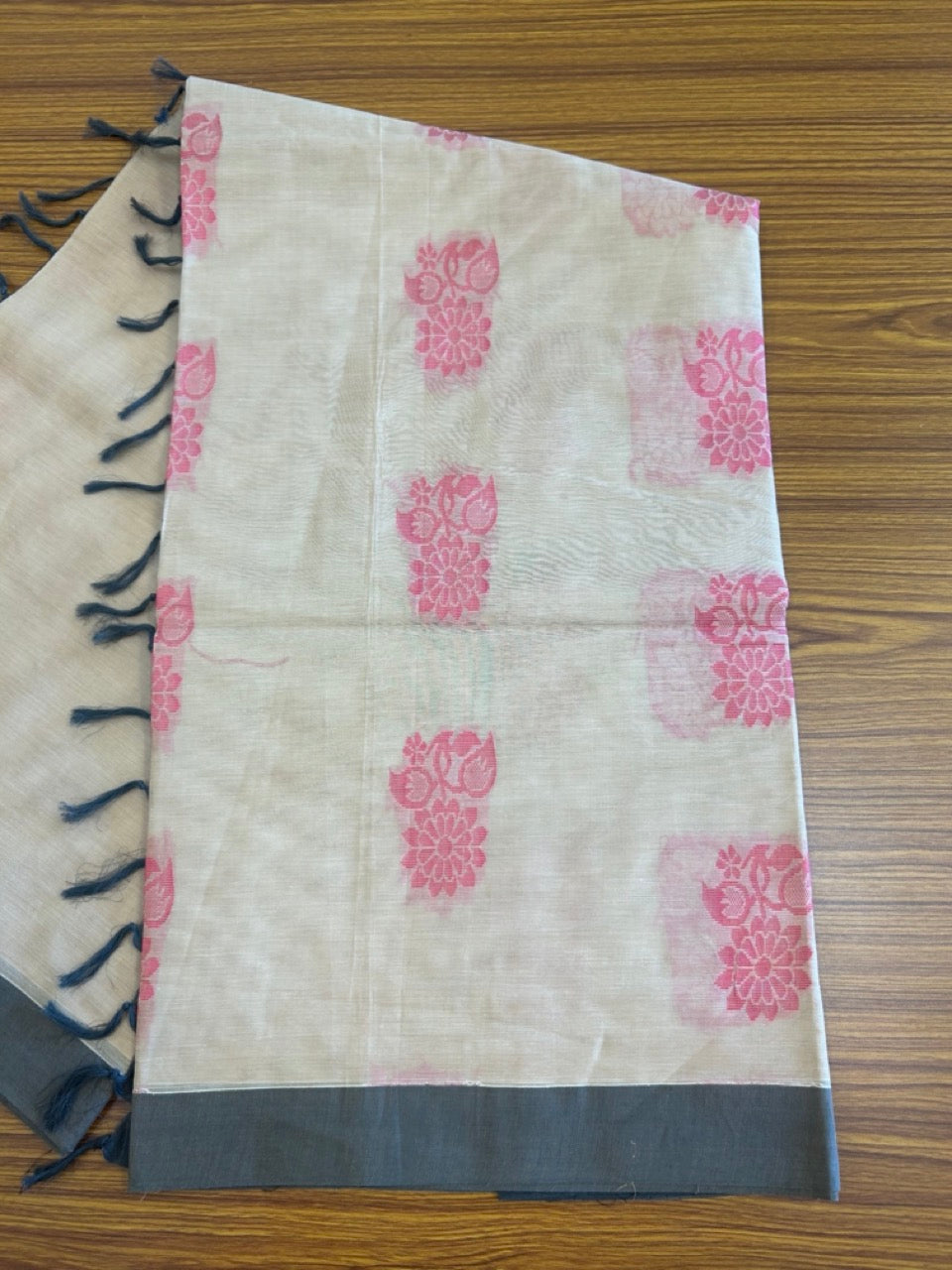 KaithariKada- HANDLOOM UNAKKUPAAV Balaramapuram Saree - 100% PURE Cotton - Sand Brown & Brown Design - 4KK1006KK