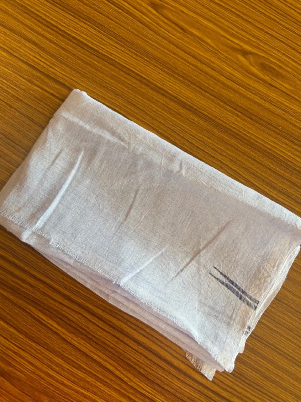 Kaitharikada - HANDLOOM Pure Cotton Kerala Towel - Thorthu - White Body & Blue chutty kara - 3KK481ELA