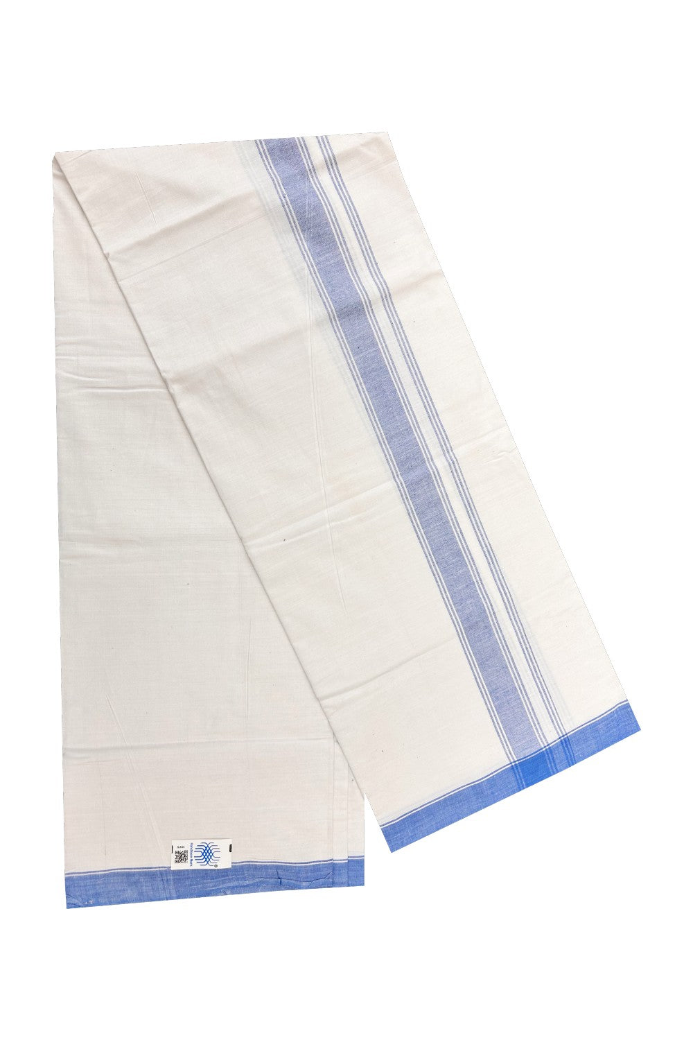 Ultimate HANDLOOM-Kaitharikada Kalamachal-Government Sealed & HALLMARKED-100% PURE COTTON! Pure WHITE SINGLE Mundu / Dhoti (2 meter / 4 muzham).