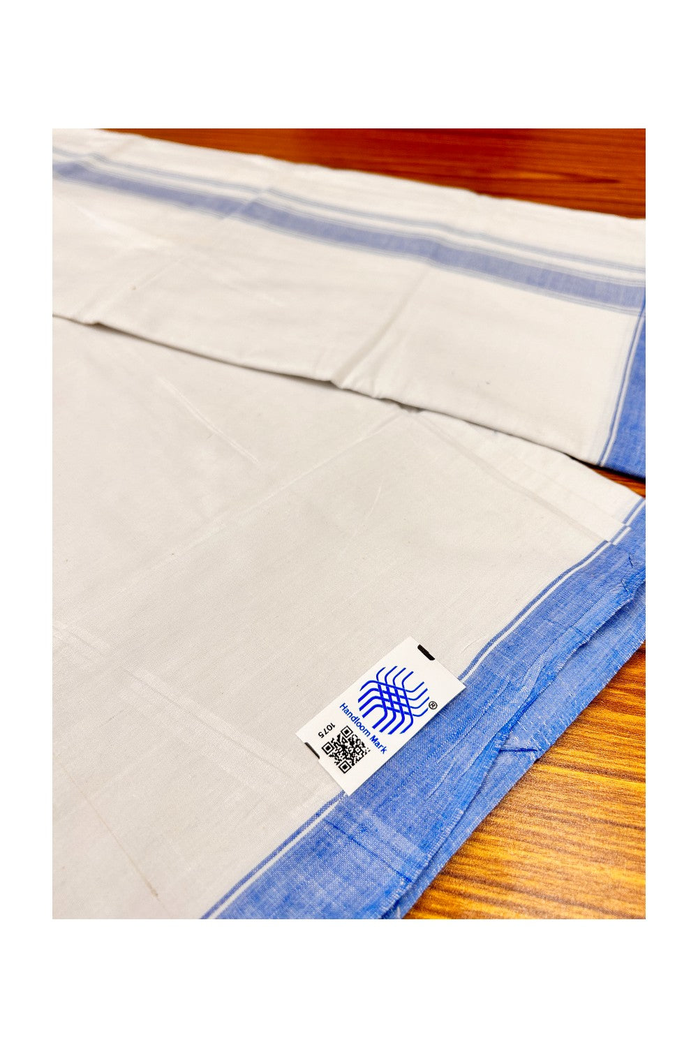 Ultimate HANDLOOM-Kaitharikada Kalamachal-Government Sealed & HALLMARKED-100% PURE COTTON! Pure WHITE SINGLE Mundu / Dhoti (2 meter / 4 muzham).