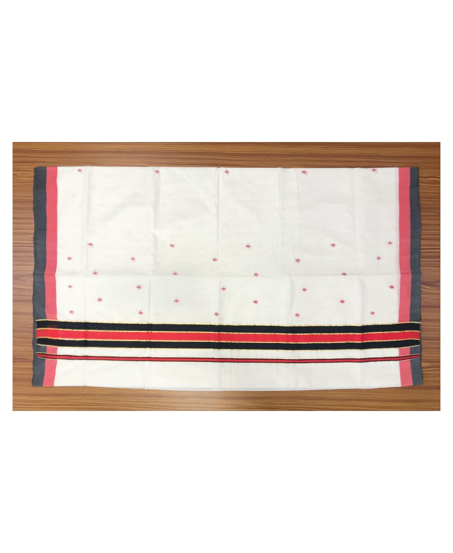 20% Discount !! KaithariKada HANDLOOM UNAKKUPAAV Balaramapuram Kerala Saree for Women- 100% PURE Cotton - 4.5inch Black & Red Kasavu Kara - 10 .