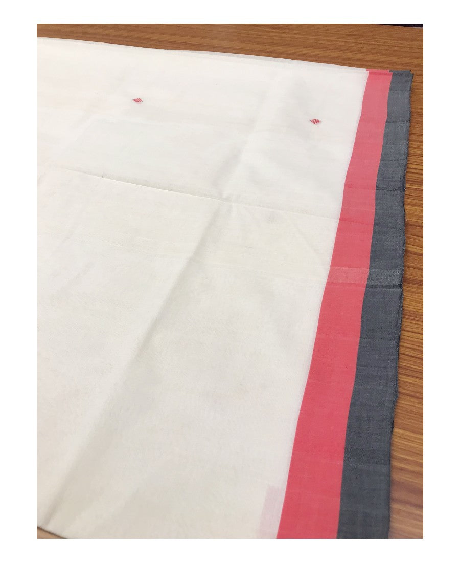 20% Discount !! KaithariKada HANDLOOM UNAKKUPAAV Balaramapuram Kerala Saree for Women- 100% PURE Cotton - 4.5inch Black & Red Kasavu Kara - 10 .