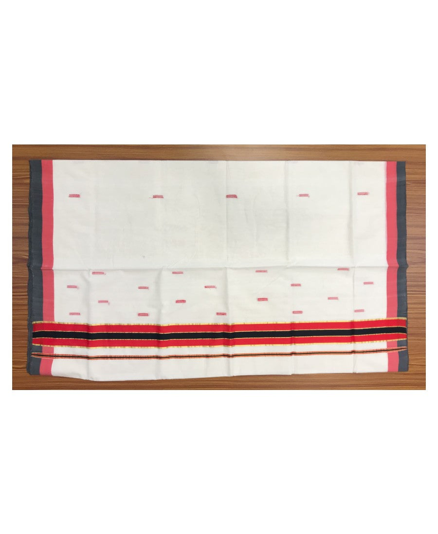20% Discount KaithariKada HANDLOOM UNAKKUPAAV Balaramapuram Kerala Saree for Women - 100% PURE Cotton - 4.5 Inch Red & Black Kasavu Kara - 17 .
