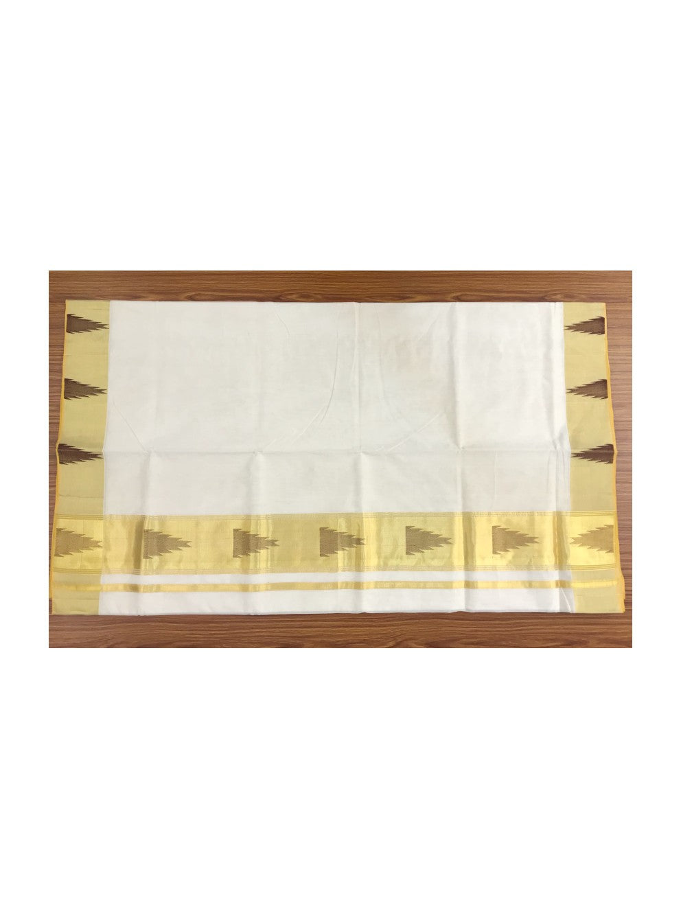 KaithariKada HANDLOOM UNAKKUPAAV Balaramapuram Kerala Saree for Women - 100% PURE Cotton 6.25 Inch MAROON & Gold - Kasavu Kara - 4.