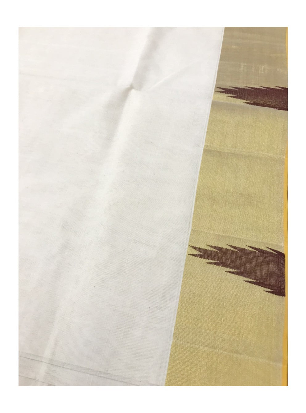 KaithariKada HANDLOOM UNAKKUPAAV Balaramapuram Kerala Saree for Women - 100% PURE Cotton 6.25 Inch MAROON & Gold - Kasavu Kara - 4.