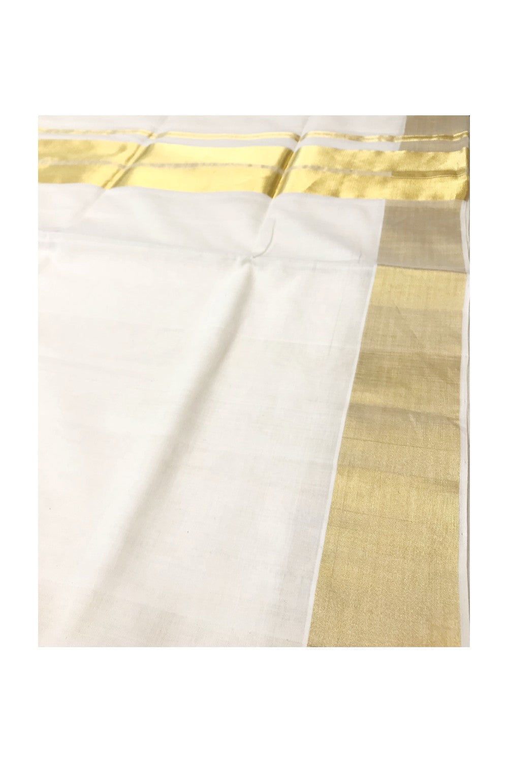 20% Discount!!! KaithariKada HANDLOOM UNAKKUPAAV Balaramapuram Kerala Saree for Women- 100% PURE Cotton- Gold Design Kasavu Kara-12.