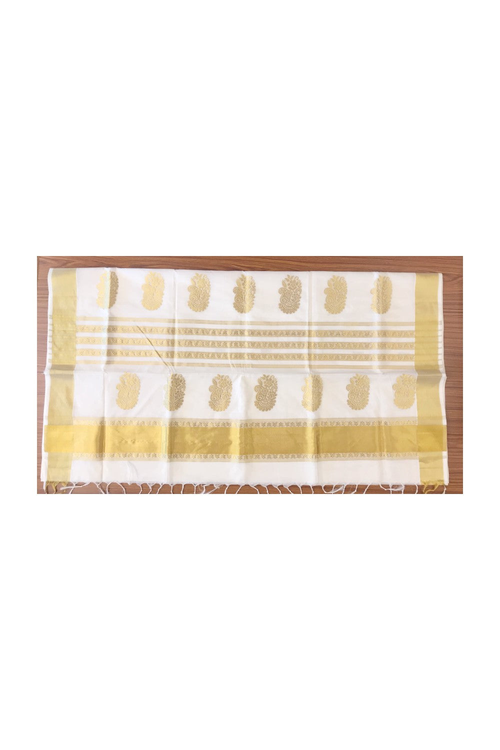 KaithariKada HANDLOOM UNAKKUPAAV Balaramapuram Kerala Saree for Women - 100% PURE Cotton with 24 Inch Kasavu Design Kara - 23.