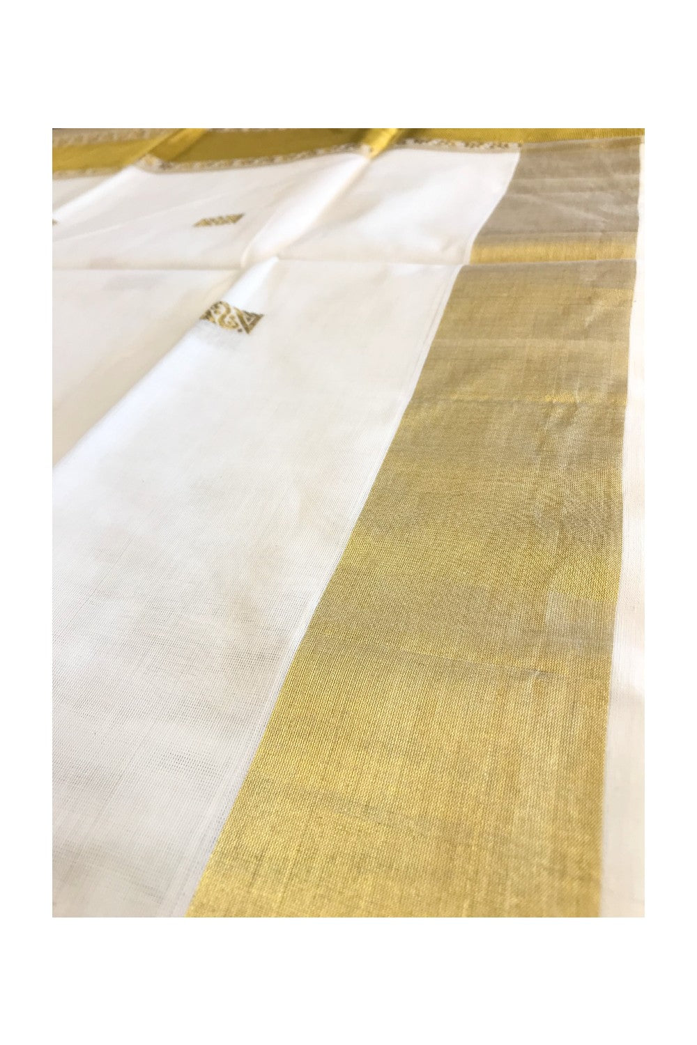 KaithariKada HANDLOOM UNAKKUPAAV Balaramapuram Kerala Saree for Women - 100% PURE Cotton with 24 Inch Kasavu Design Kara - 23.