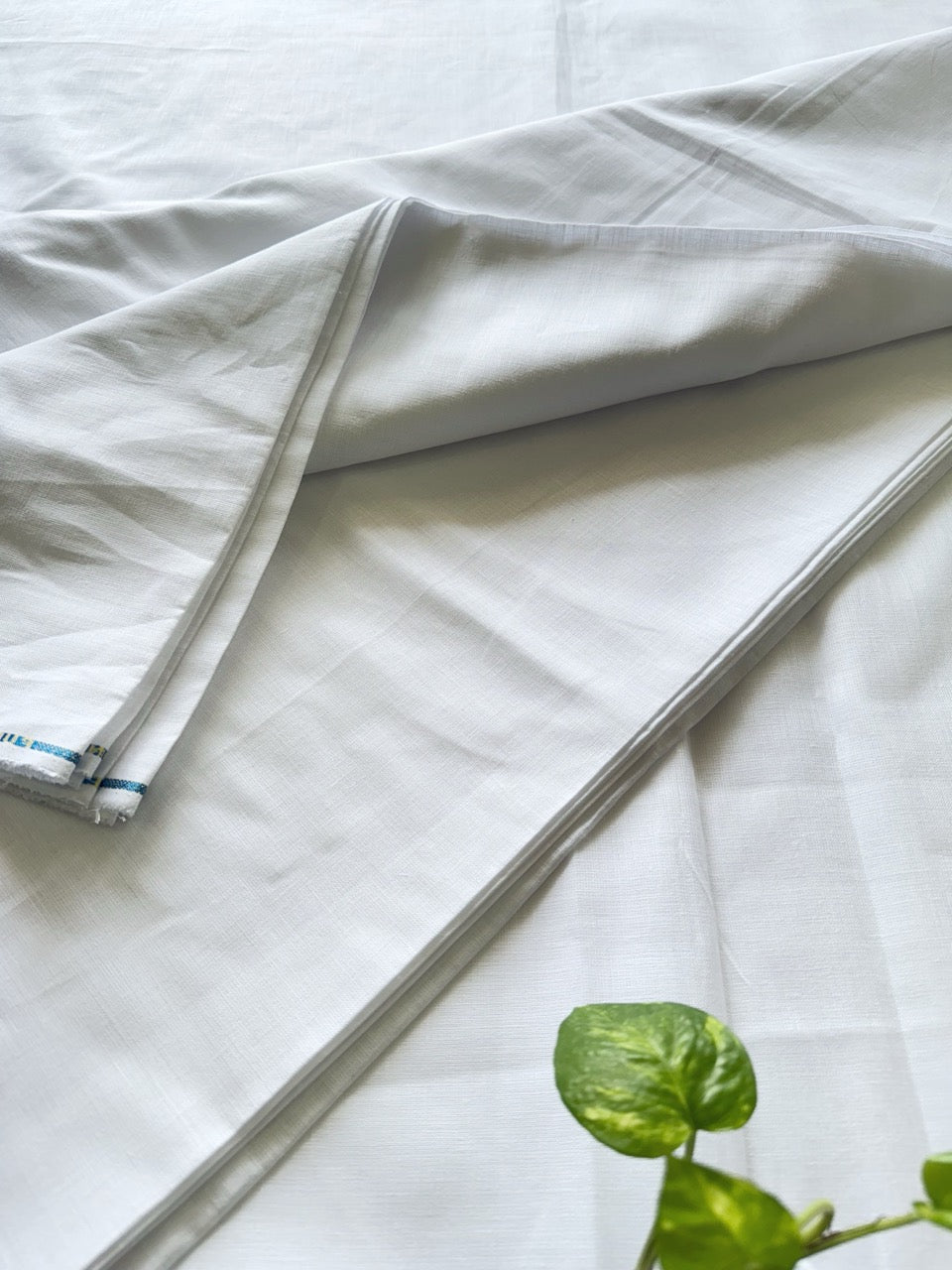 6. LINEN 💯 Kaitharikada Exclusive! PURE White Pure LINEN Shirt Material 150(cm) width- (₹ 1698 per meter) - 1KK7005GOP