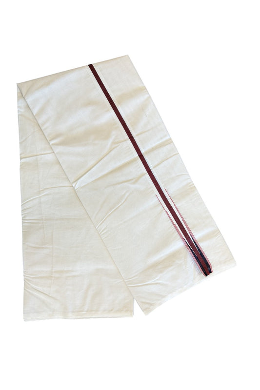 SHORT DHOTI SPECIAL! Kaitharikada.com - 19% Discount! Balaramapuram Double Off white - (Unbleached) Mundu/Dhoti - 100X100 - 1 inch Kara & 45 inches Height  Puliyilakkara Red & Black Striped Chutty Kara - 1KK5122ASH