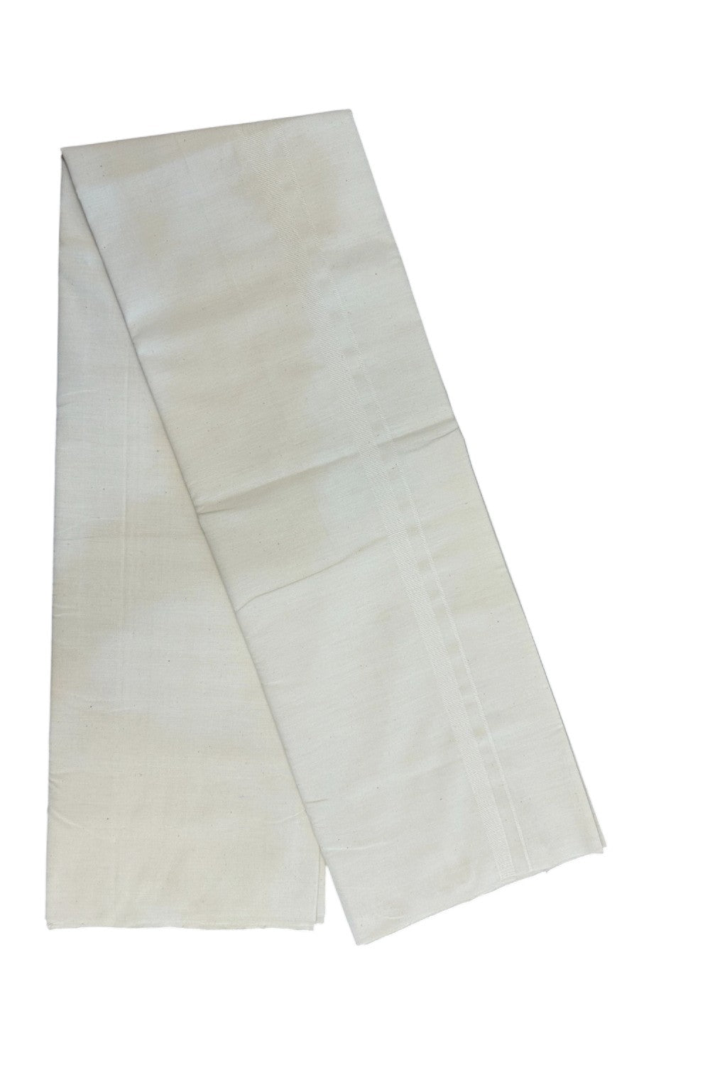 30%DISCOUNT!! SIGNATURE KAITHARIKADA EXCLUSIVE SINGLE DHOTI - 100% Cotton Balaramapuram HANDLOOM Single Mundu/Dhoti - Off White - (Unbleached) 0.75 inch White Kara (1.90 meter / 4 muzham)- 1KK5194KAI