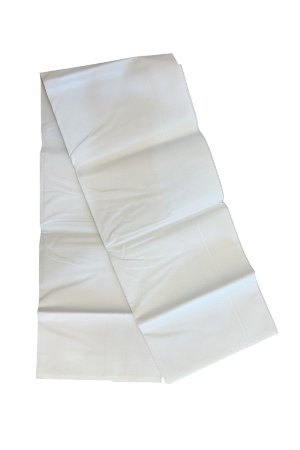KaithariKada Balaramapuram 100% Cotton PURE WHITE Single Mundu/Dhoti-100x110 - 0.5cm White Kara (2 meter / 4 muzham) - 1KK5242 MC