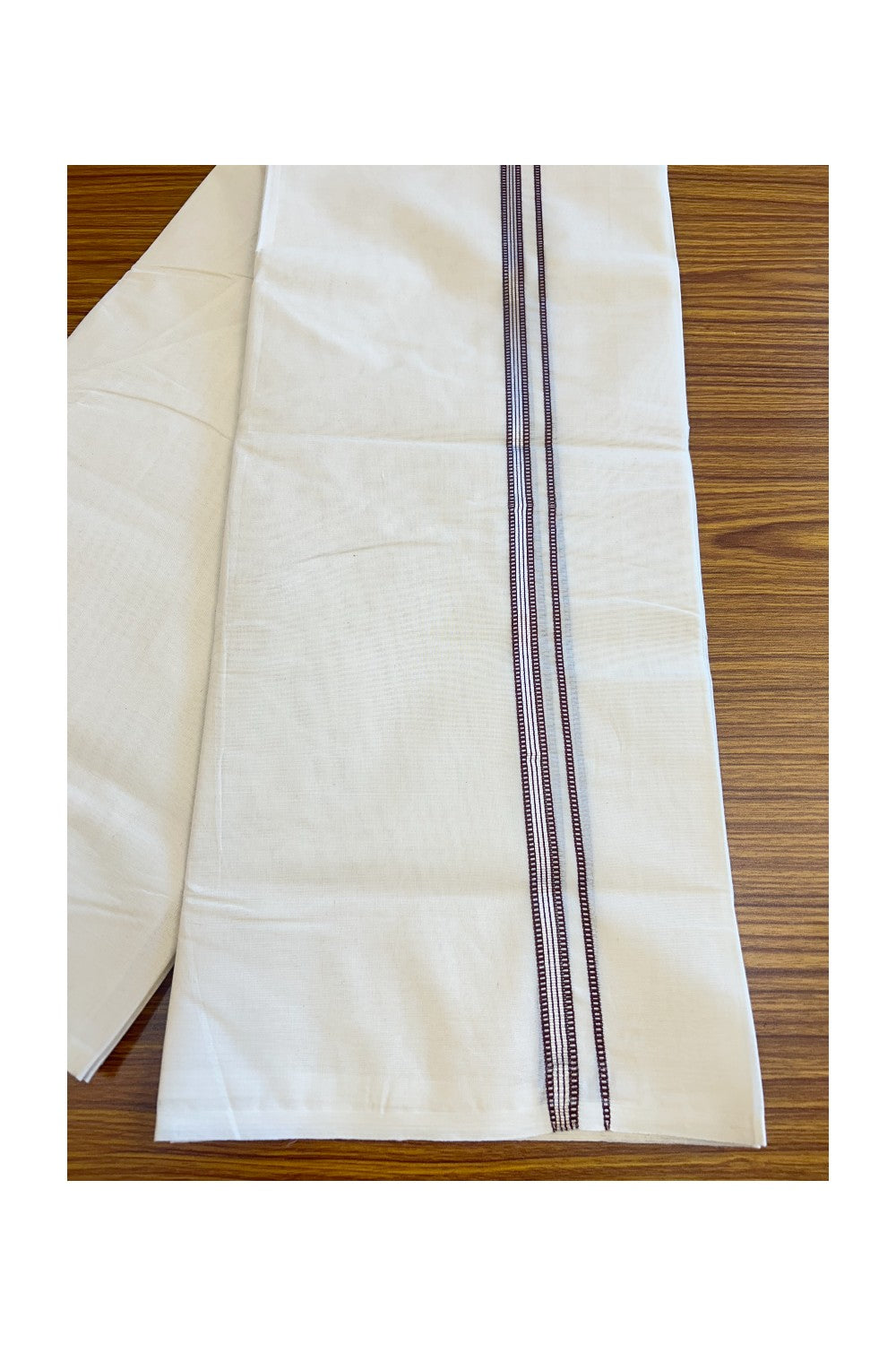 SHORT DHOTI SPECIAL! Kaitharikada.com - 19% DISCOUNT! Balaramapuram Double Off white - (Unbleached)  100% Cotton Mundu/Dhoti - 100x100 - 0.5 Inch Kara & 45 inches Height MUTHUKKURI Silver & Deep Brown Kara - 1KK5125ASH