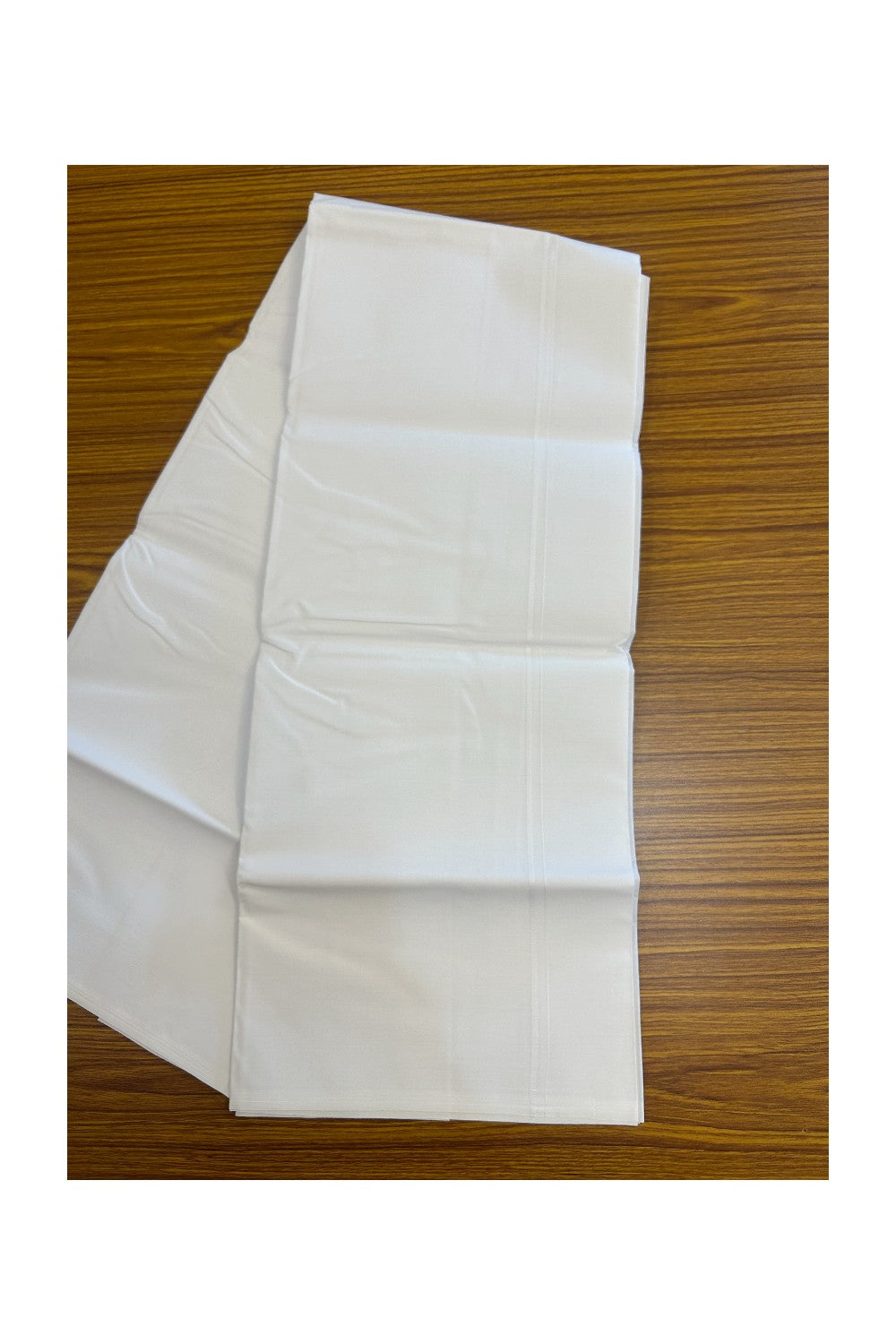KaithariKada Balaramapuram 100% Cotton PURE WHITE Single Mundu/Dhoti-100x110 - 0.5cm White Kara (2 meter / 4 muzham) - 1KK5242 MC