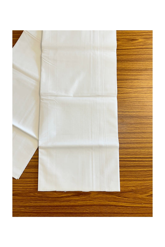 14% DISCOUNT ! KaithariKada Balaramapuram 100% Cotton Pure white Single Mundu/Dhoti - (40S) - 2 cm WHITE Kara (2 meter / 4 muzham) - 1KK75MC
