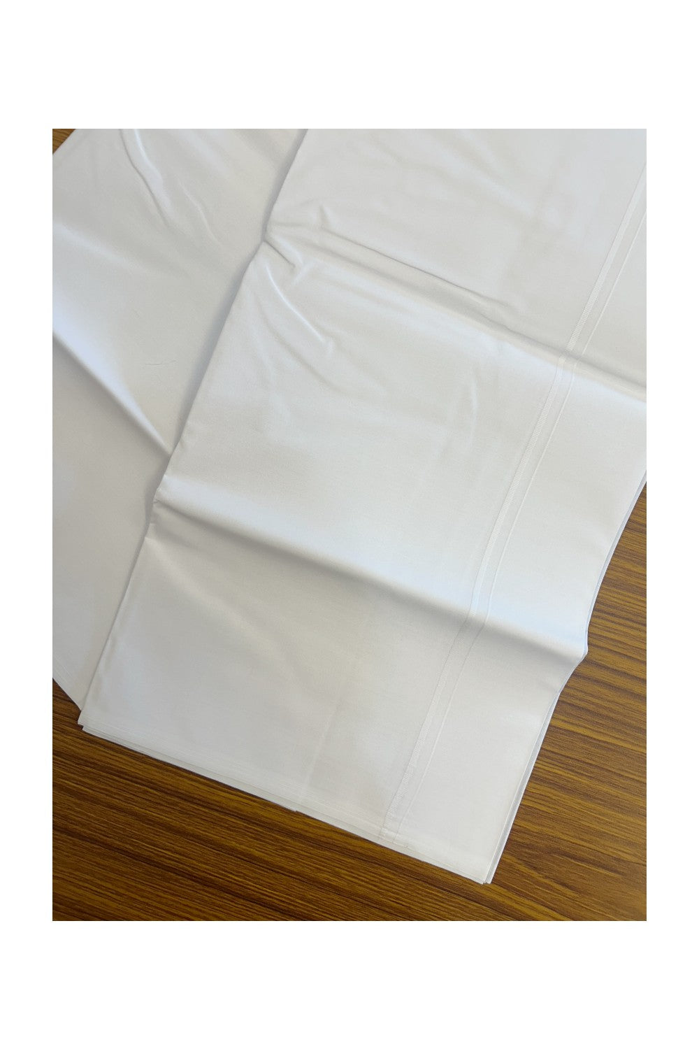 KaithariKada Balaramapuram 100% Cotton PURE WHITE Single Mundu/Dhoti-100x110 - 0.5cm White Kara (2 meter / 4 muzham) - 1KK5242 MC