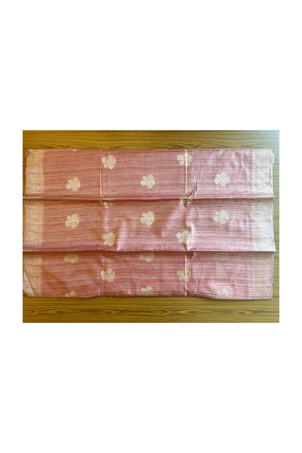 KaithariKada- Balaramapuram Saree - 100% PURE Cotton Silk - Pink Red Design - 1KK1004DHA.