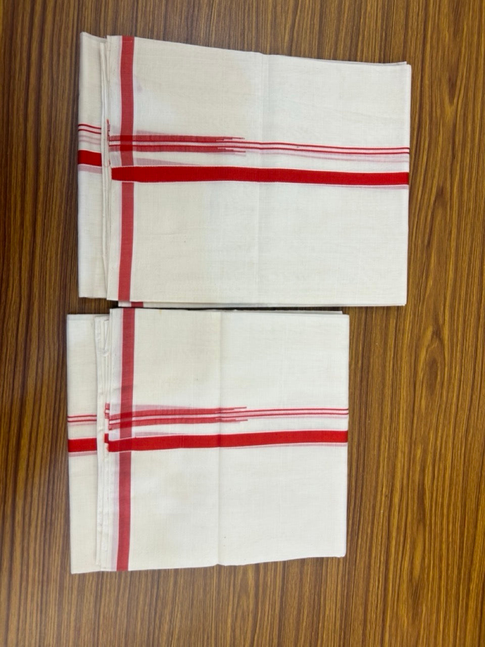 Womens Single Set Mund for 30% Discount!!! KaithariKada Handloom Unakkupaav Balaramapuram - 100% Cotton Puliyilakkara Chutty - Red - 1 KK7155 RAM