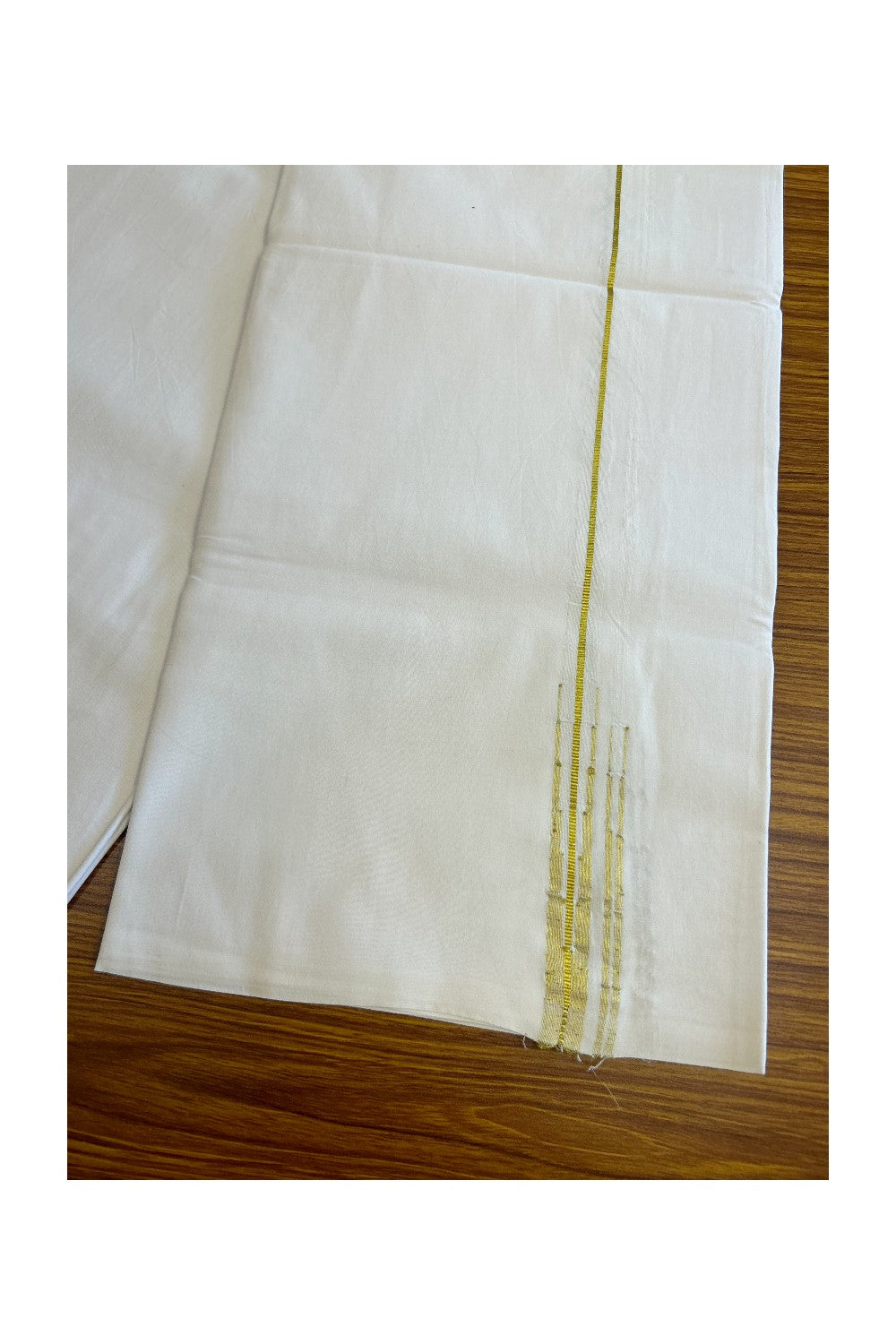 36% DISCOUNT!! KaithariKada Balaramapuram 100% Cotton PURE WHITE Single Mundu/Dhoti-100x100  Puliyilakkara Chutty Kasavu double chutty (2 meter / 4 muzham)- 10KK5043ASH