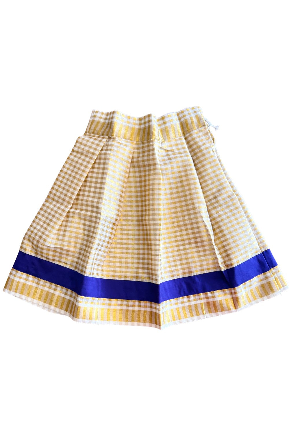 Midukki-Traditional South Indian Kids Pattu Pavada- Violet top offwhite check skirt- Age 3 - KK3MID0010