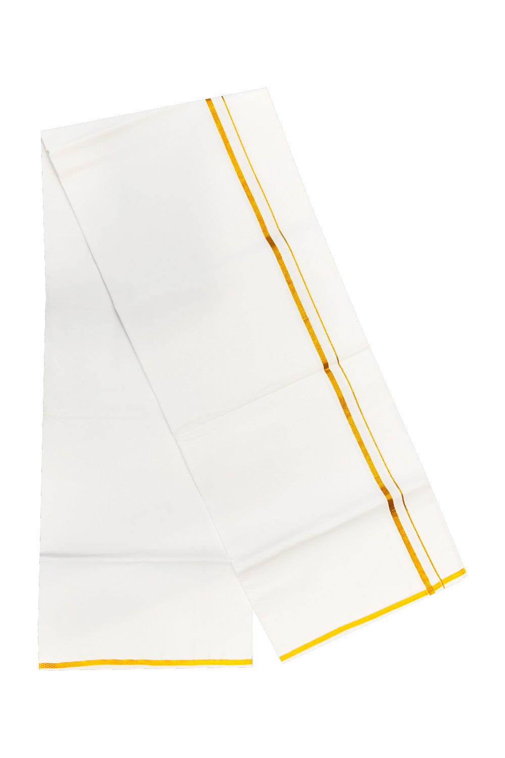 15% OFFER!! KaithariKada 100% Cotton PURE WHITE SINGLE Mundu/Dhoti-40X40 0.75 inch (2 meter / 4 muzham) KASAVU Zazri Kara- 10sar