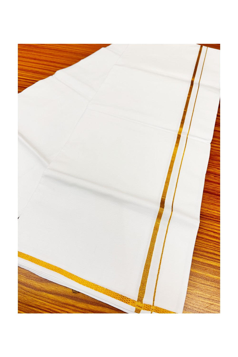 15% OFFER!! KaithariKada 100% Cotton PURE WHITE SINGLE Mundu/Dhoti-40X40 0.75 inch (2 meter / 4 muzham) KASAVU Zazri Kara- 10sar
