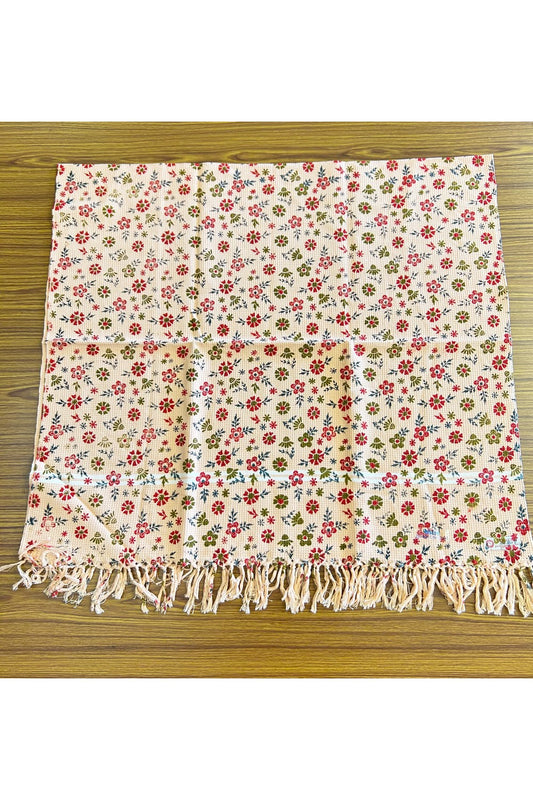 16% Discount! Kaitharikada - Pure Cotton Honey Comb Flower Pattern - 30 x 60 inch - 12KK126SAR
