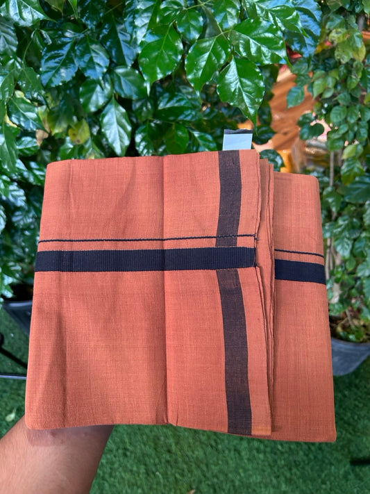 Handloom Single Hallmarked - 11% Discount !! KaithariKada 100% Pure Cotton - Mundu/Dhoti 60s twisted Dark Green Body White 0.75 inch Kara- (2 meter / 4 muzham)- 14 KK8030 ELA
