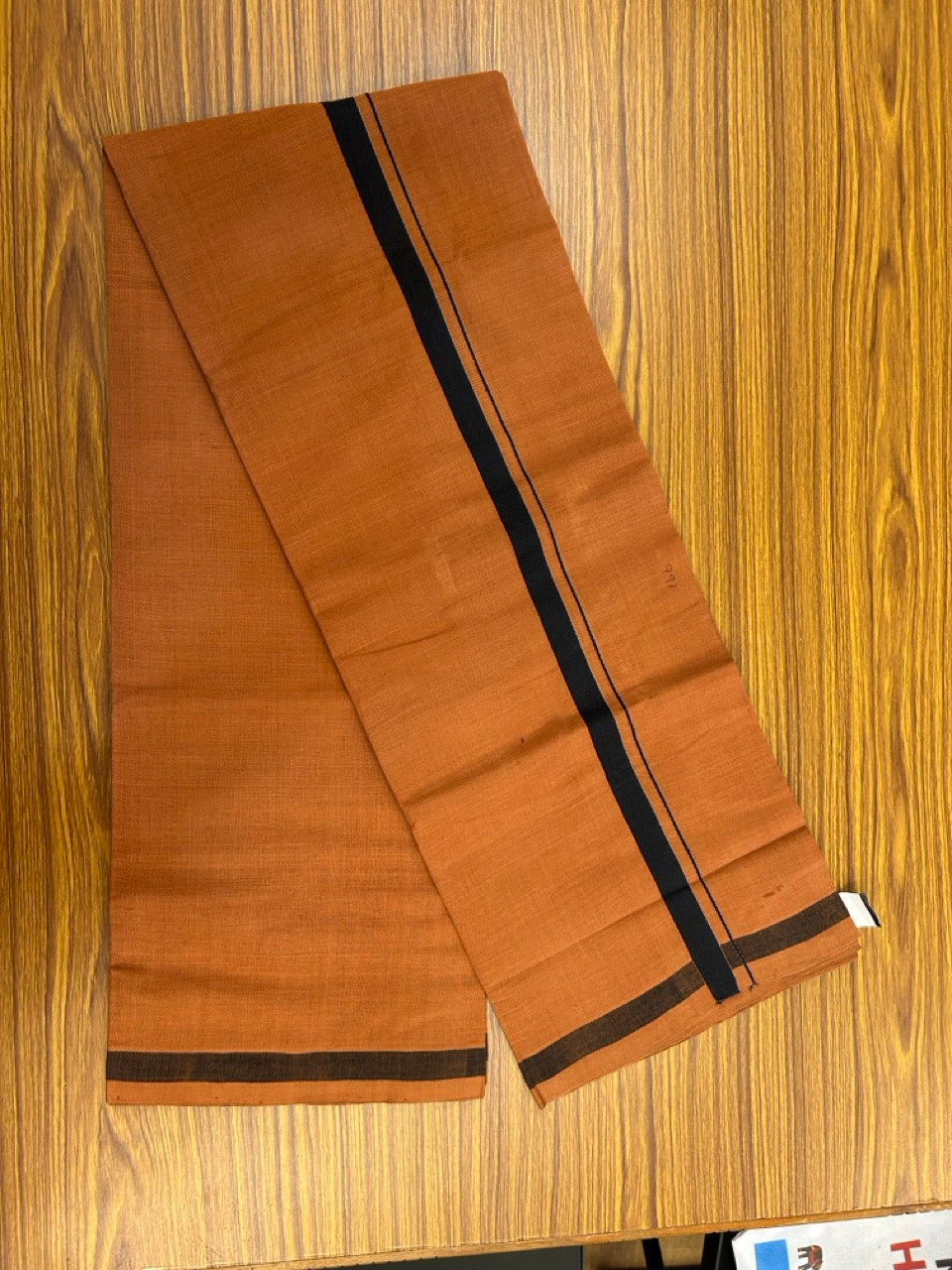 Handloom Single Hallmarked - 11% Discount !! KaithariKada 100% Pure Cotton - Mundu/Dhoti 60s twisted Dark Green Body White 0.75 inch Kara- (2 meter / 4 muzham)- 14 KK8030 ELA