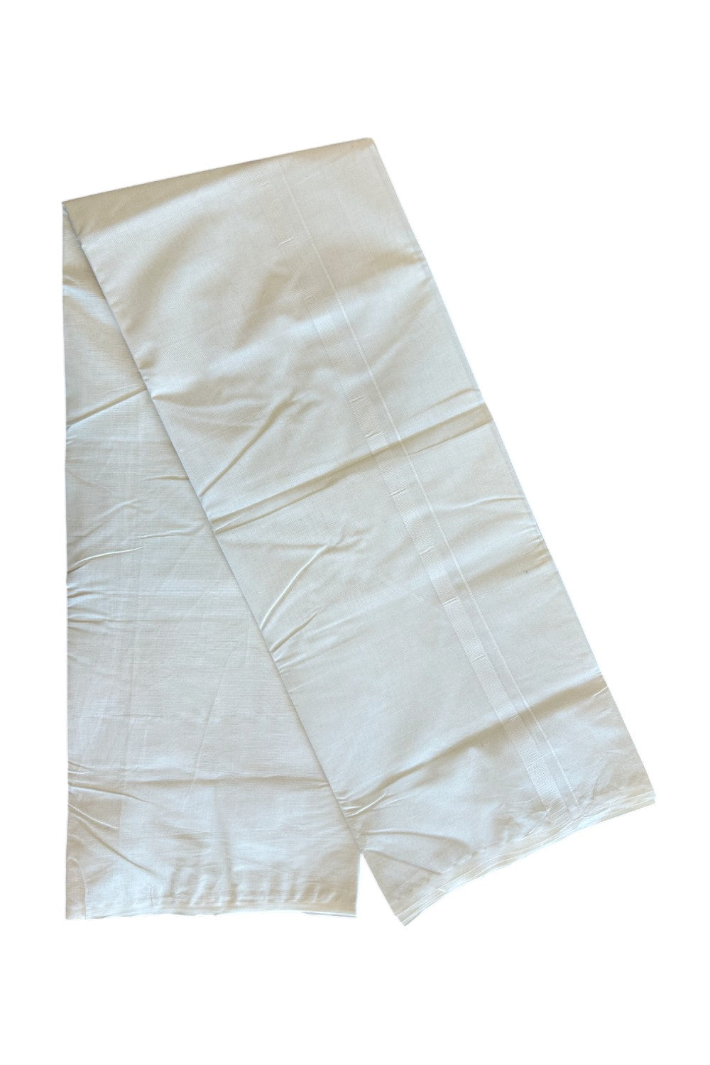 23% OFFER! KaithariKada Balaramapuram 100% Cotton Double Off white - (Unbleached) - Mundu/Dhoti-100x80 THICK- 1 inch White Kara - 10KK5120ASH