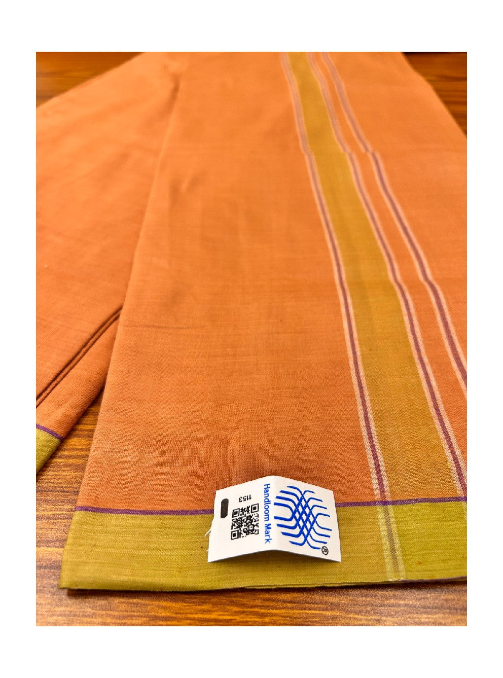 10% DISCOUNT ! KaithariKada Kalamachal 100% Pure Cotton - Handloom Single Mundu/Dhoti - KAAVI  BODY YELLOW 2.25 inch Kara-161123KAILY006.