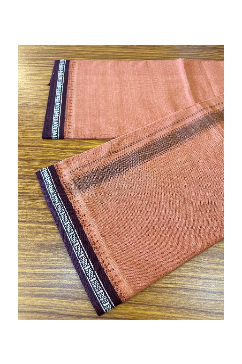 31% Discount!!! Kaitharikada Pure Cotton - Single Kaily / Lungi - 1.75 inch Dark Maroon Kuppadam kara with Kavi colour body - 19KK464AST