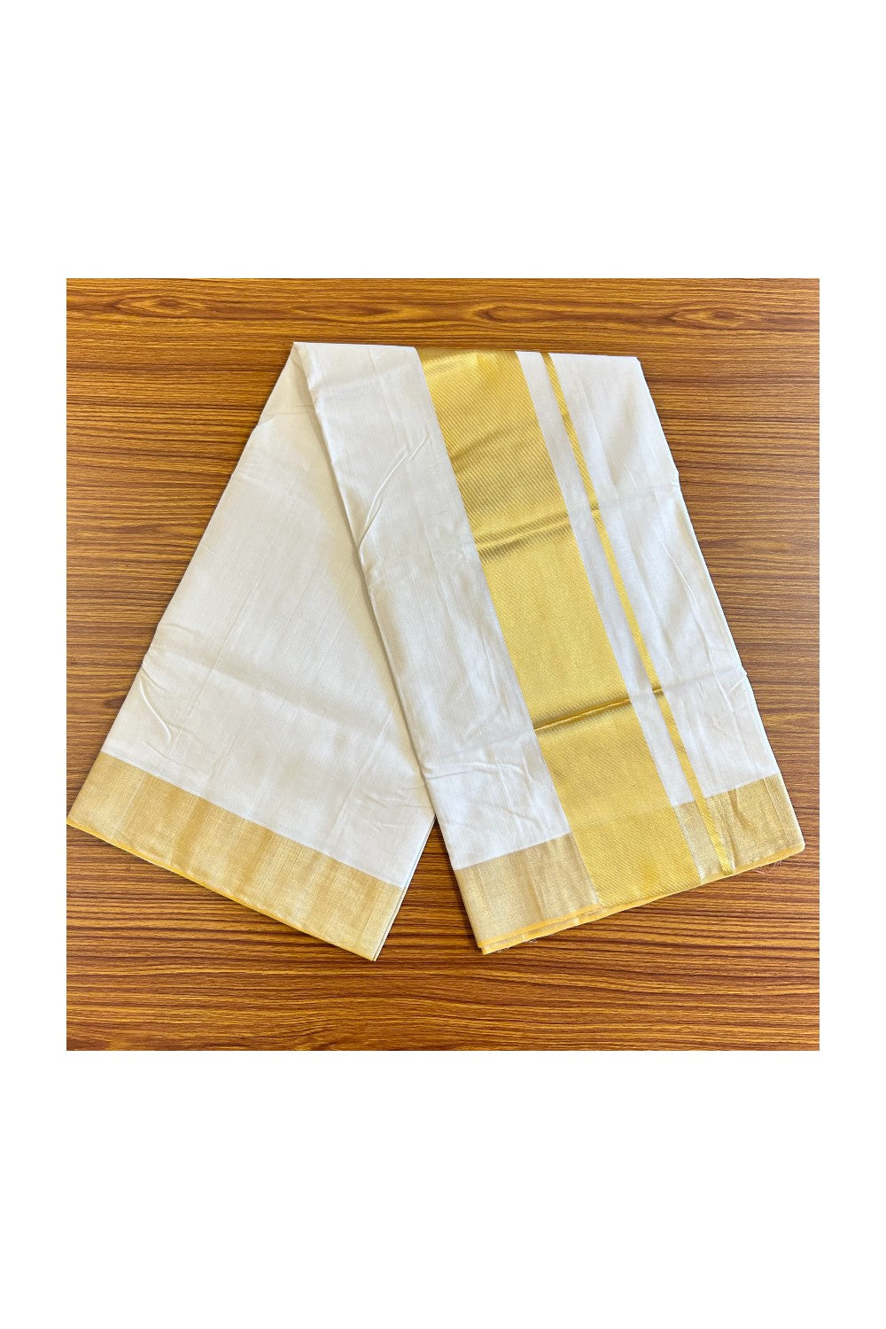 28% Discount KaithariKada HANDLOOM MILPAAV Balaramapuram Kerala Saree for Women- 100% PURE  COTTON  - 5.2 Inch GOLD KASAVU KARA - 2KK120RAM