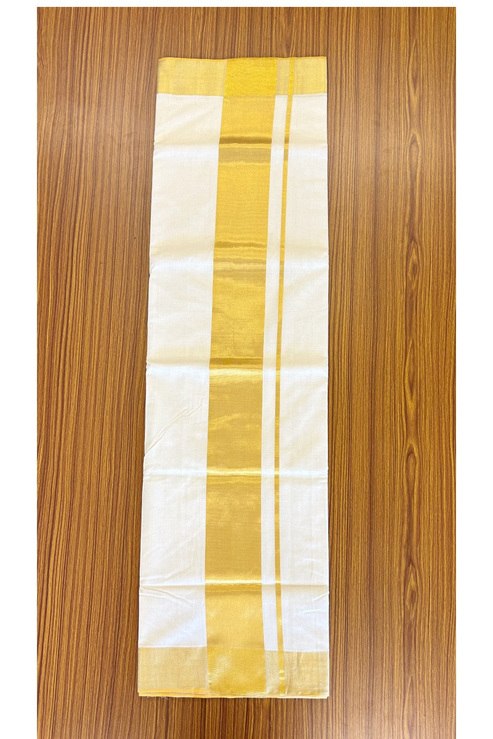 28% Discount KaithariKada HANDLOOM MILPAAV Balaramapuram Kerala Saree for Women- 100% PURE  COTTON  - 5.2 Inch GOLD KASAVU KARA - 2KK120RAM