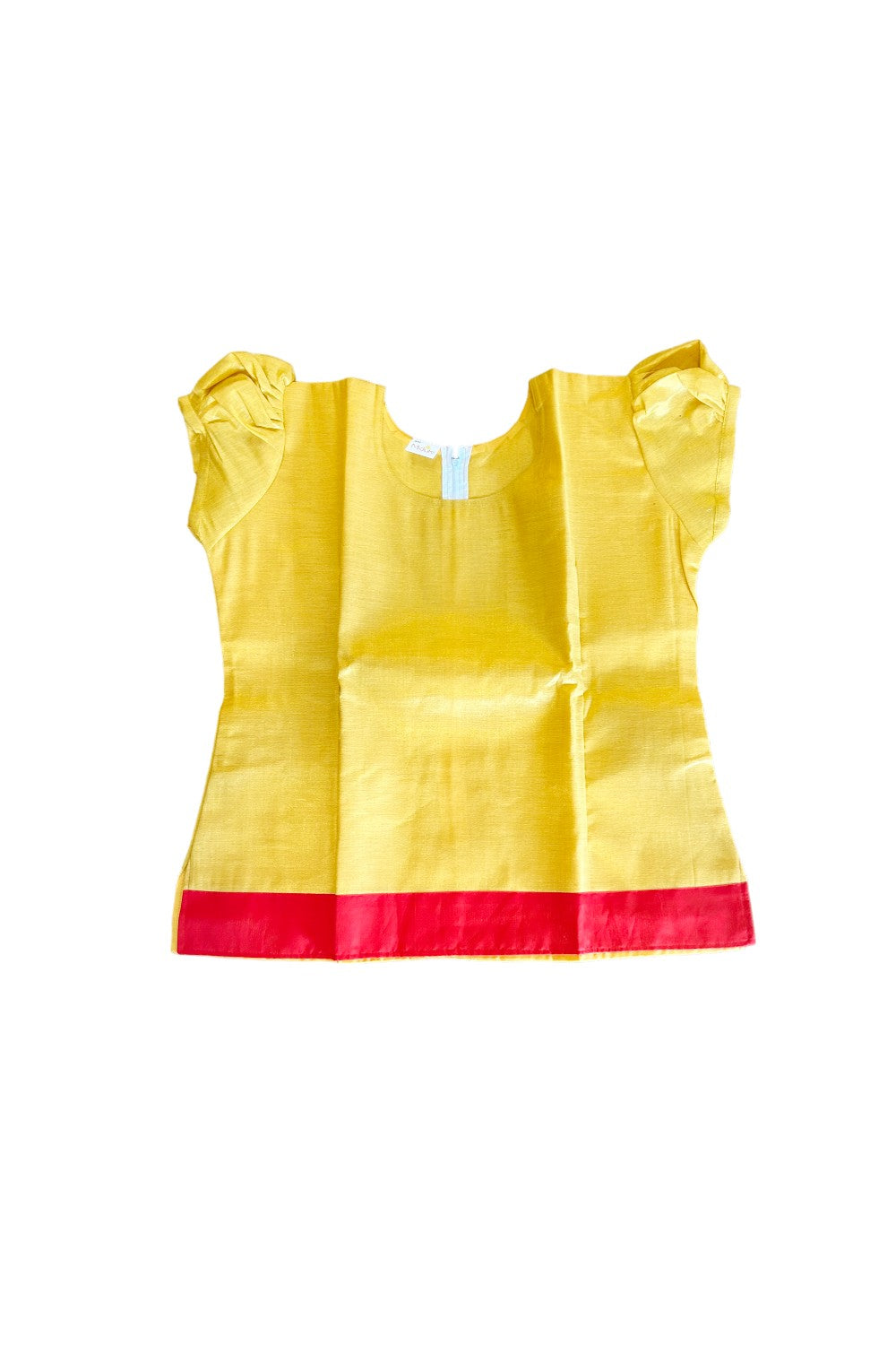 Midukki-Traditional South Indian Kids Pattu Pavada- Yellow tissue top red skirt- Age 15&16 - KK15&16MID002