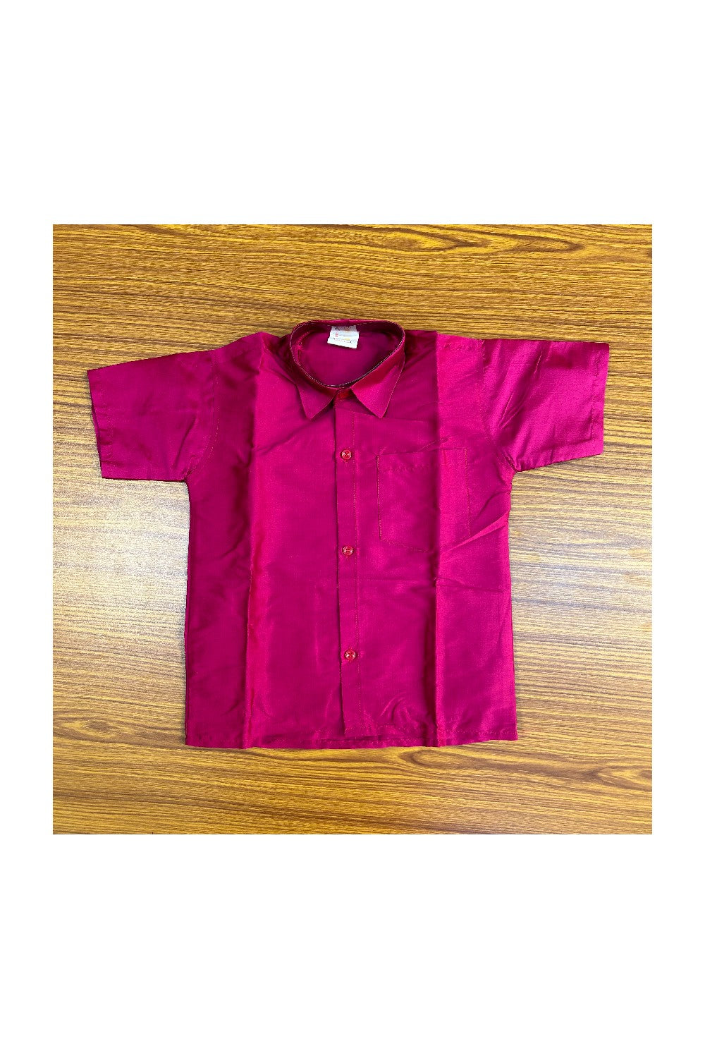 10% DISCOUNT !!! Yuvraj - Traditional South Indian Kids Silk Shirt & Mund -  MAGENTA Shirt Off white Kasavu Mund Age 5 - 2KK109YUV5