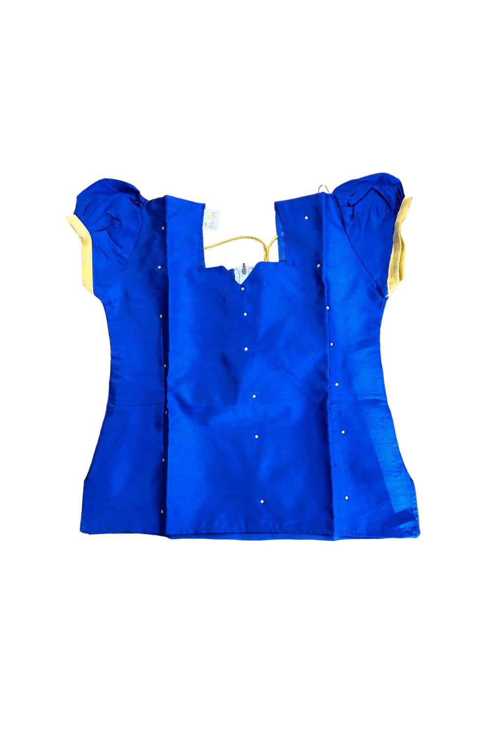 Midukki-Traditional South Indian Kids Pattu Pavada- Blue top tissue skirt with frill bottom- Age 10 - KK10MID0020