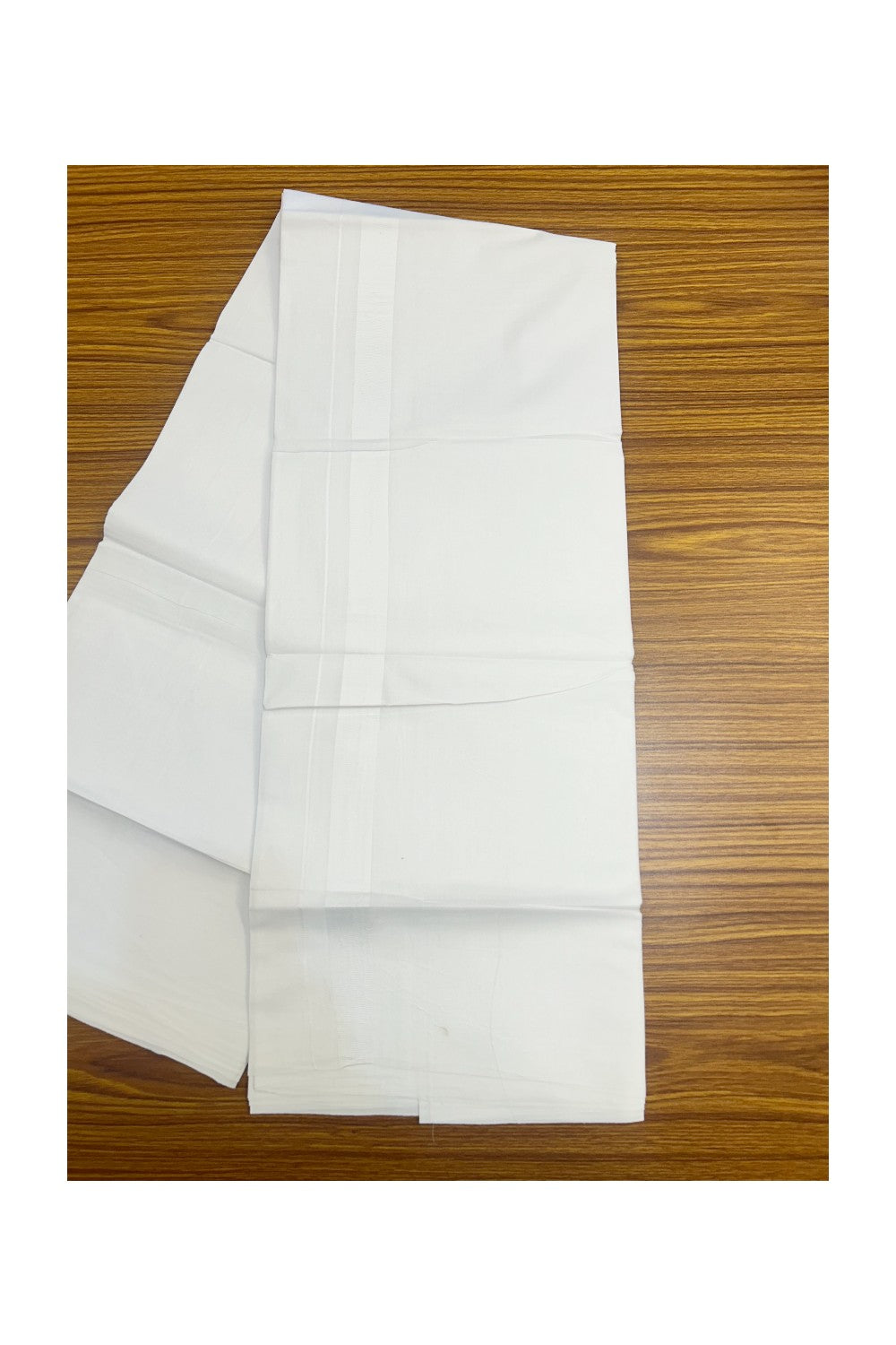 20% DISCOUNT! KaithariKada Balaramapuram 100% Cotton Double pure white - Mundu/Dhoti - 100x80 - 1 inch White Kara - 23KK5172PMC