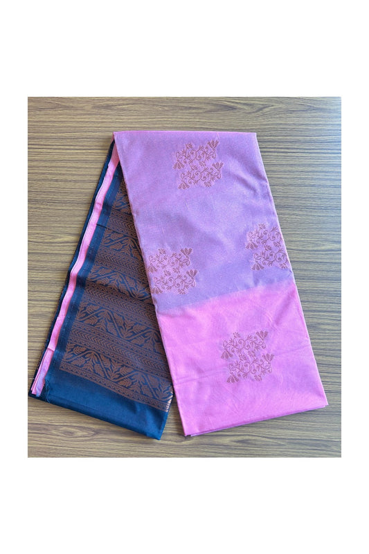 KaithariKada- Balaramapuram Saree - 100% PURE Cotton Silk- Pink & Black -3KK1006JAYA.