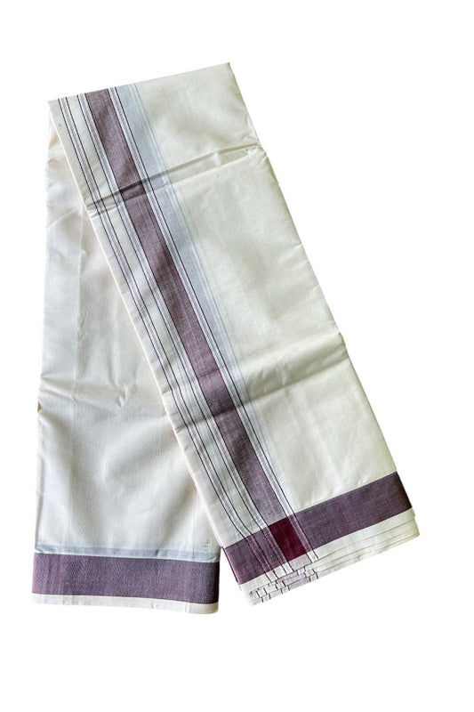 36% Discount KaithariKada 100% Cotton Off White - (Unbleached) Pure Cotton - 100x100 thread - NORTH INDIAN - ATTACHED GAMCHA 9X5 Dhoti BROWN STRIPED 2.75 inch  kara - 3KK5004PMC