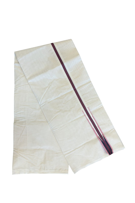 SHORT DHOTI SPECIAL! Kaitharikada.com - 19% Discount! Balaramapuram Double Off white - (Unbleached) Mundu/Dhoti - 100X100 - 1.25 inch Kara & 45 inches Height  Puliyilakkara Magenta & Black Striped Chutty Kara 4.12 meters - 3KK5130ASH