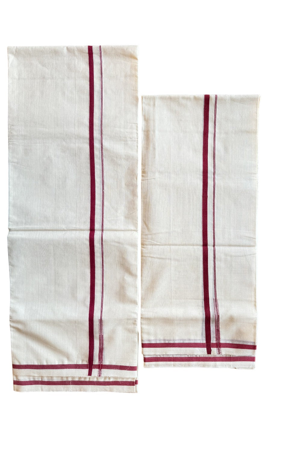 38% DISCOUNT!!! KaithariKada HANDLOOM UNAKKUPAAV Balaramapuram - 100% Cotton Puliyilakkara Chutty - SINGLE Set Mundu for Women -  Maroon - 3KK70SOM
