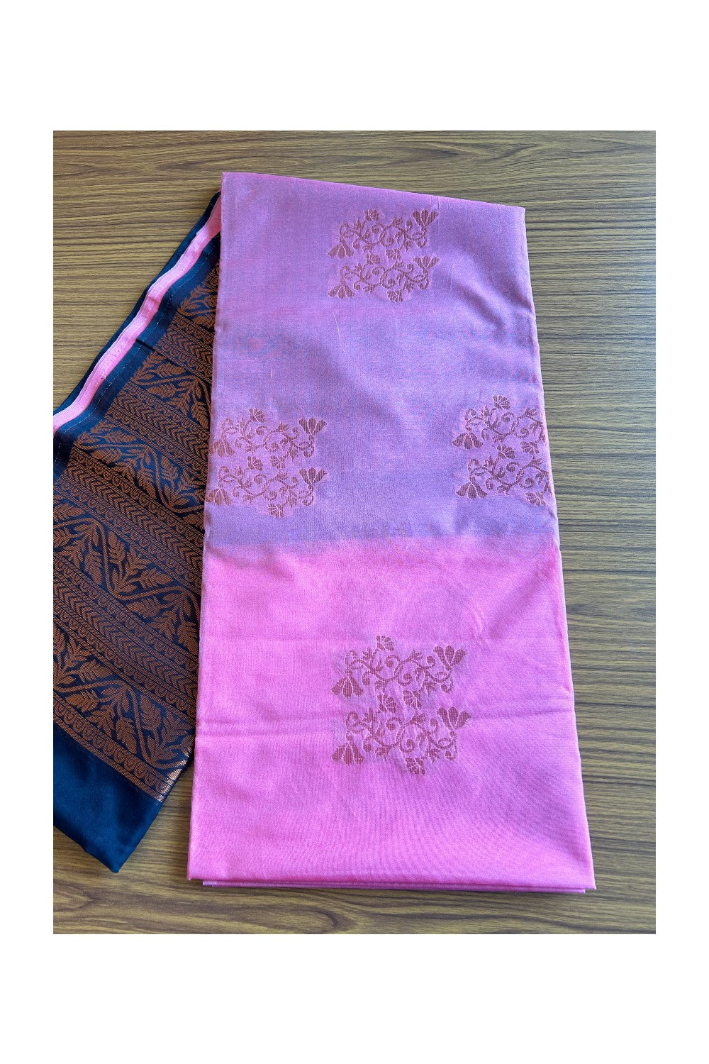 KaithariKada- Balaramapuram Saree - 100% PURE Cotton Silk- Pink & Black -3KK1006JAYA.