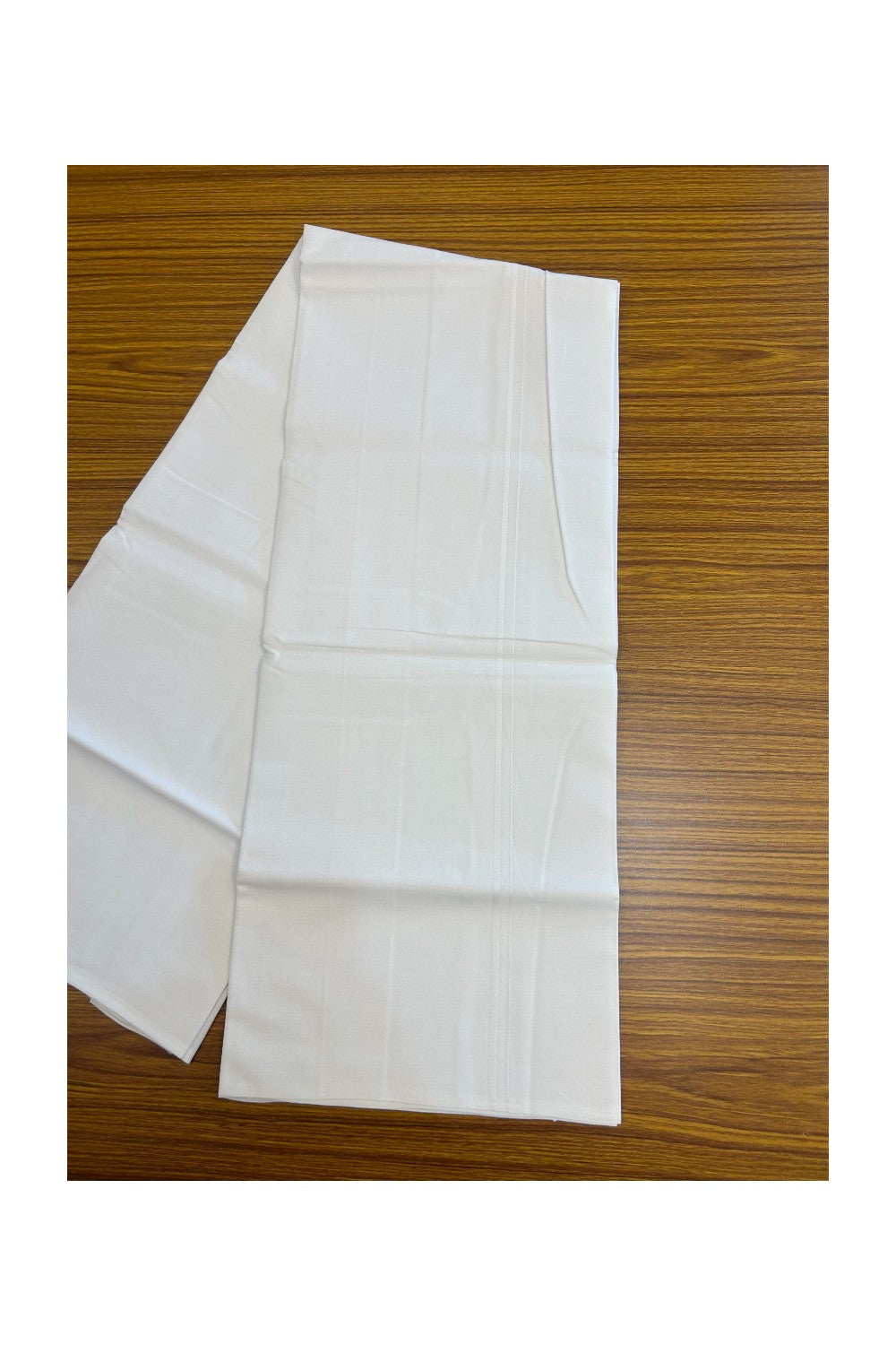 KaithariKada Balaramapuram 100% Cotton PURE WHITE Single Mundu/Dhoti- 40s - 0.4cm White Kara (2 meter / 4 muzham) - 3KK5242 MC