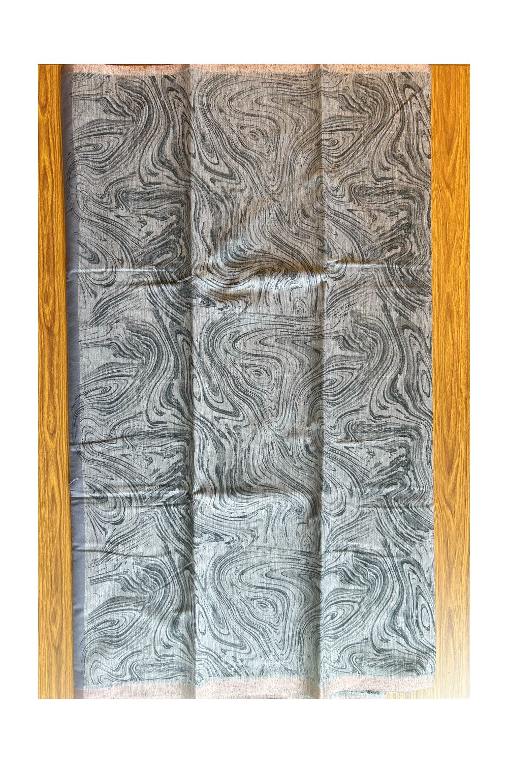 KaithariKada- Balaramapuram Saree - 100% PURE Cotton Silk  - Ash Grey & Black Design - 3KK1004DHA