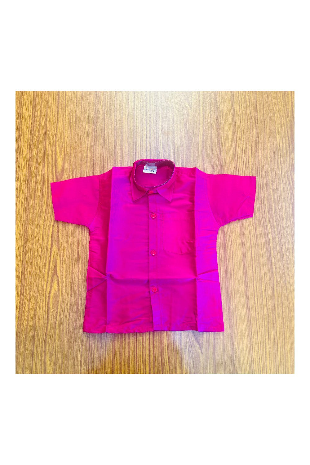 10% DISCOUNT !!! Yuvraj-Traditional South Indian Kids Silk Shirt & Mund- Magenta Shirt Off white Kasavu Mund Age 2 - 3KK96YUV2.