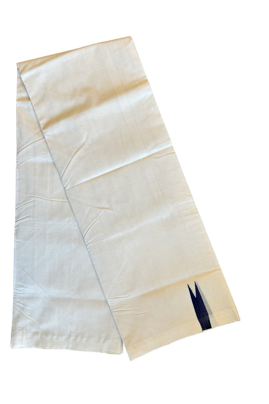 30% DISCOUNT! KaithariKada HANDLOOM UNAKKUPAAV BALARAMAPURAM - 100% PURE Cotton 100x100 Double Mundu/Dhoti OFF WHITE (Unbleached) - PULIYILAKKARA Navy blue chutty - 33KK456KK