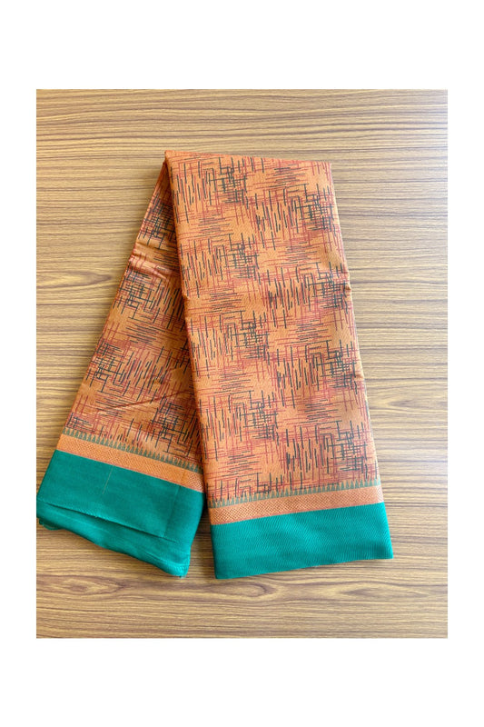 KaithariKada- Balaramapuram Saree - 100% PURE Cotton Silk - Orange & Green Design - 4KK1004DHA