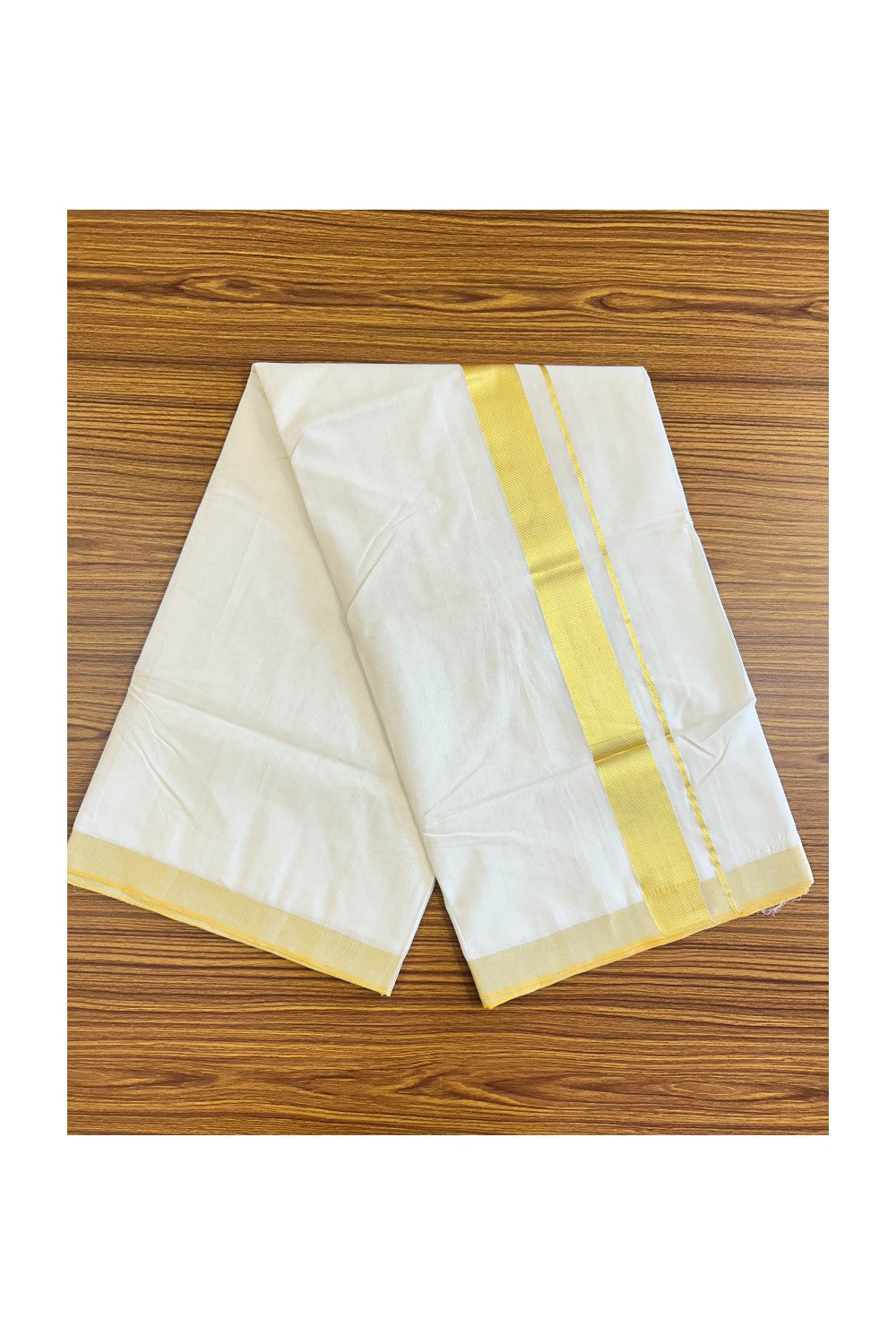 28% Discount KaithariKada HANDLOOM MILPAAV Balaramapuram Kerala Saree for Women- 100% PURE  COTTON  - 3 Inch GOLD KASAVU Plain KARA - 4KK121RAM